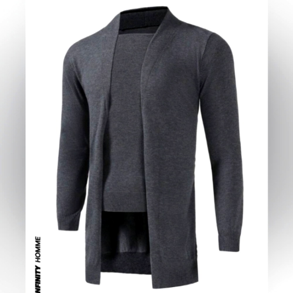 Manfinity Designed Cardigan Dark Gray. Size Medium